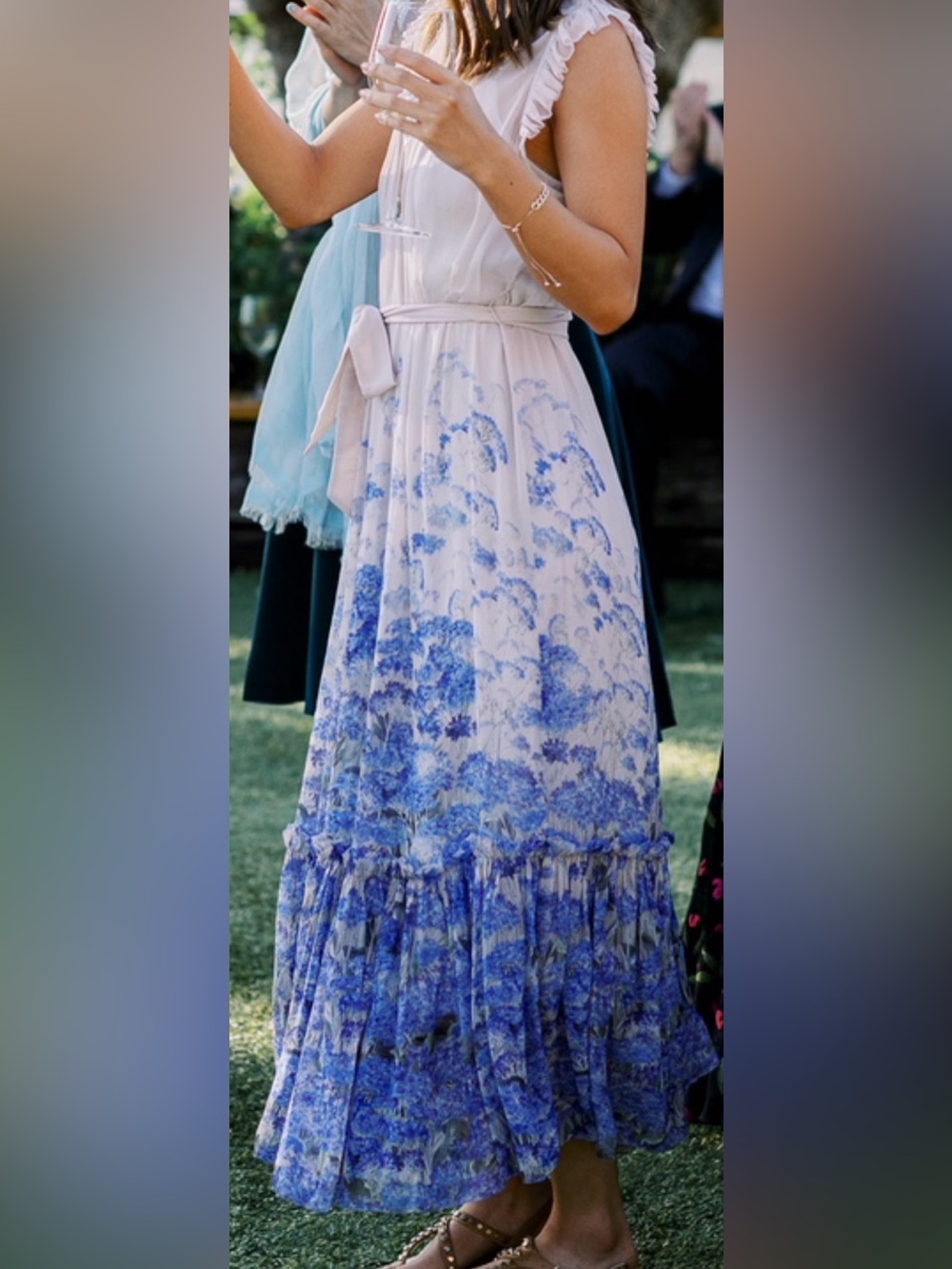 Zimmermann Blue and White Floral Midi Dress